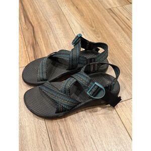 Chacos Womens Mega Z Cloud Sandals Green Black Wide Strap Size 8